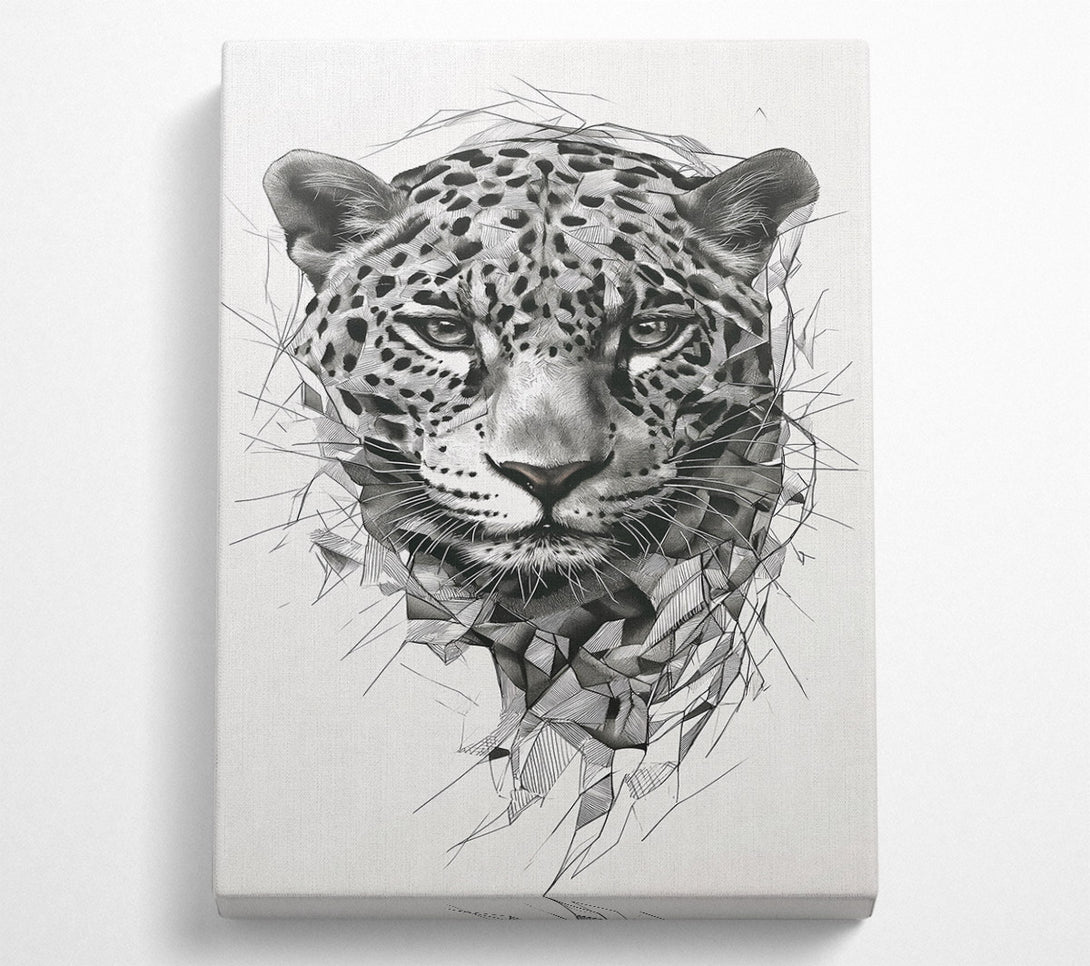  A Canvas Print of White Jaguar Gaze Canvas Wall Art