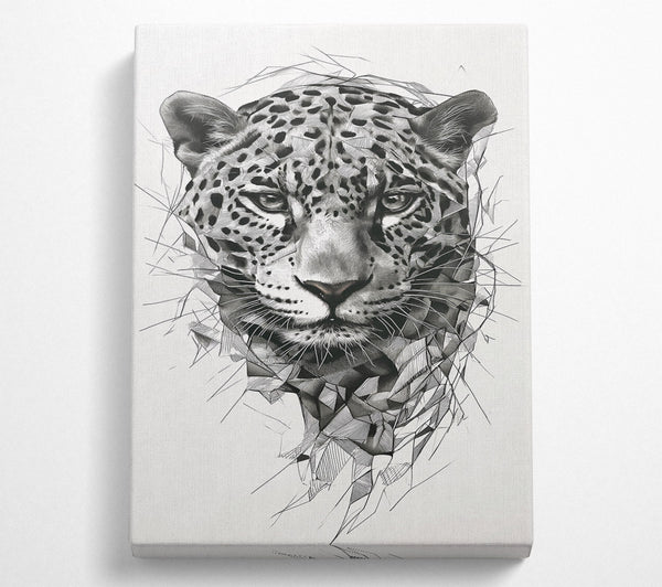  A Canvas Print of White Jaguar Gaze Canvas Wall Art