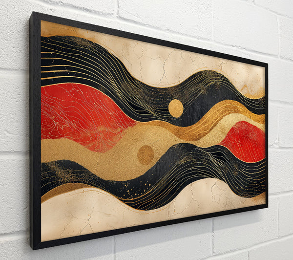 Crimson & Gold Waves