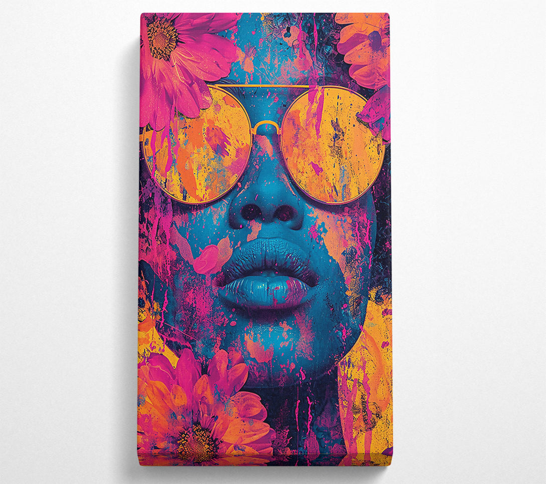  A Canvas Print of Blue Floral Vision Canvas Art