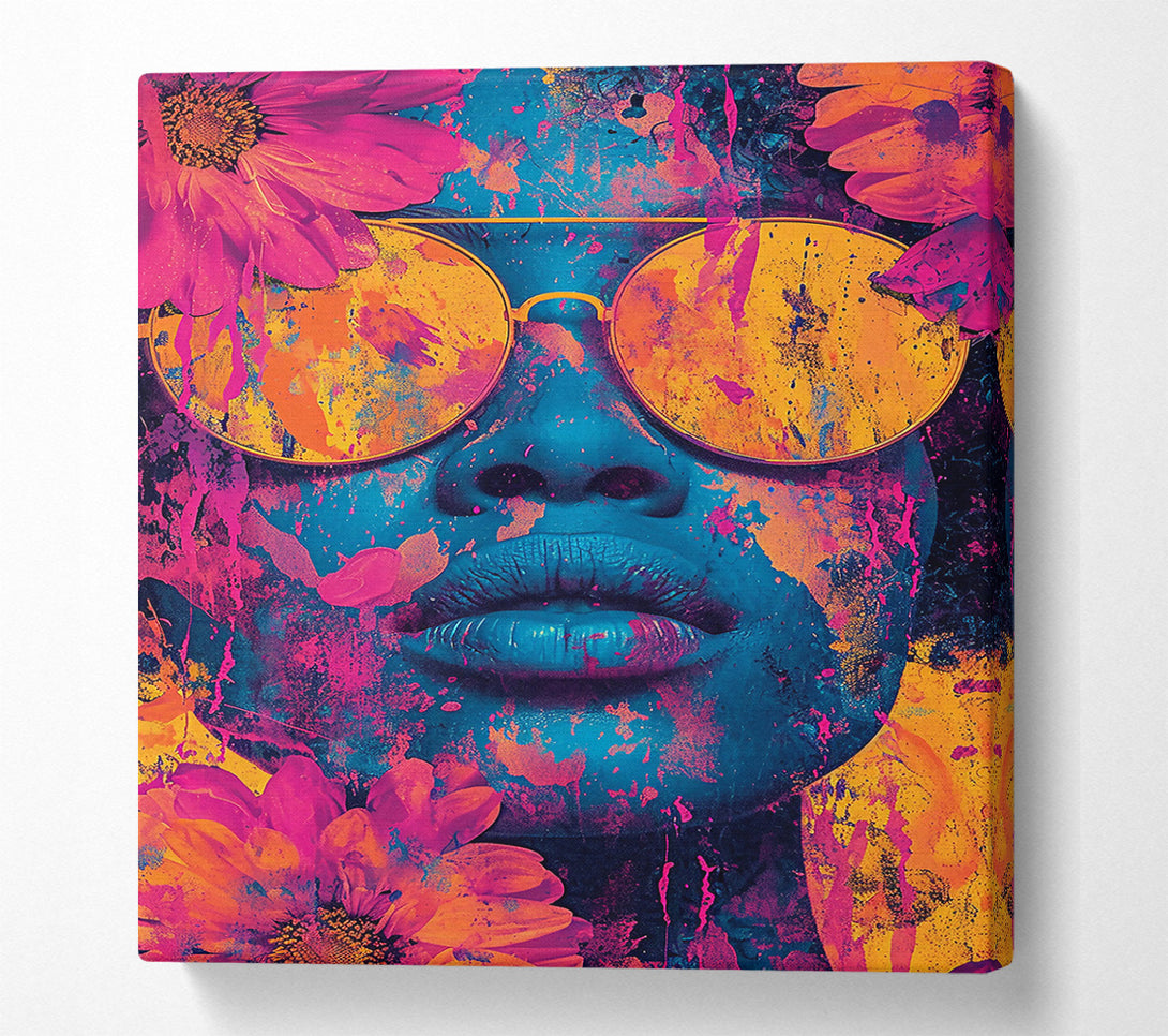  A Canvas Print of Blue Floral Vision Canvas Art