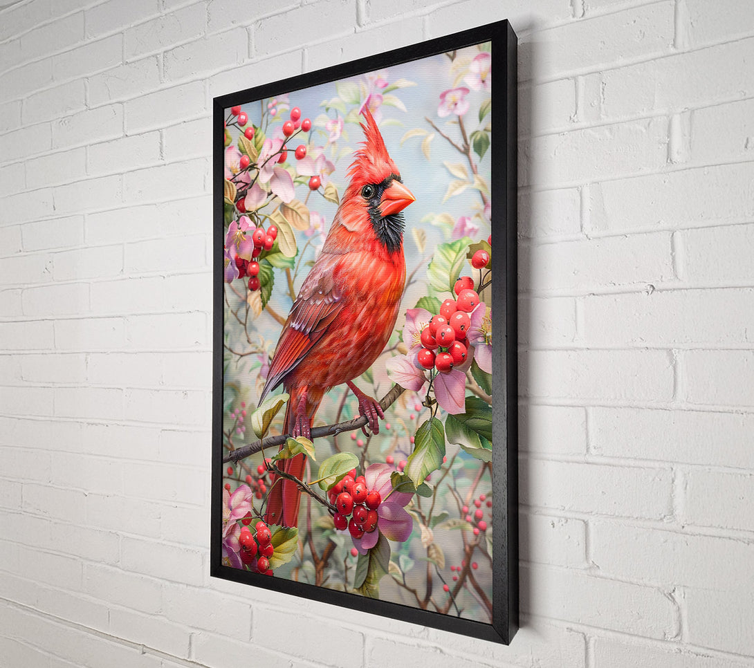  A Canvas Print of Crimson Cardinal'S Bloom Canvas Print