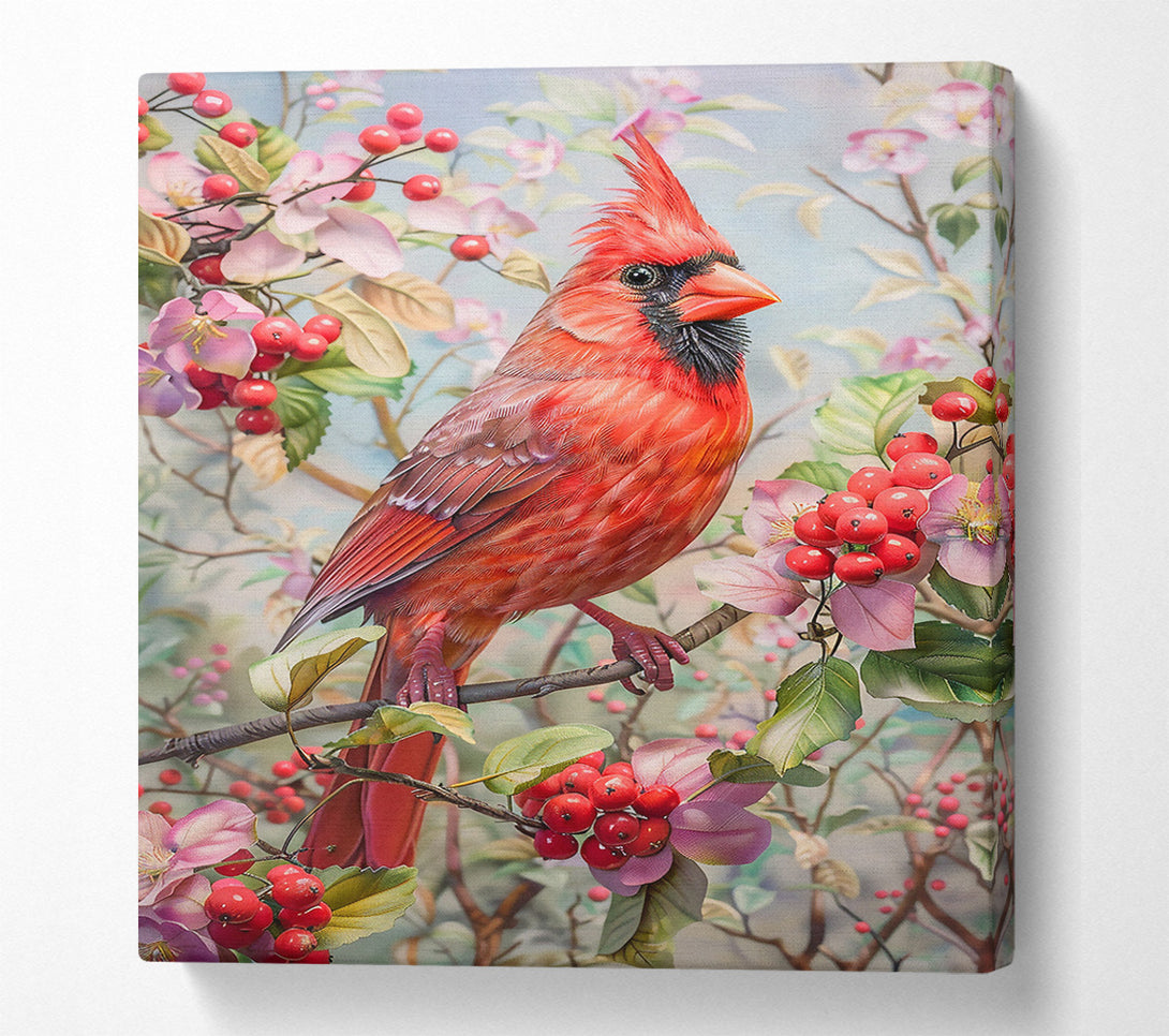  A Canvas Print of Crimson Cardinal'S Bloom Canvas Print