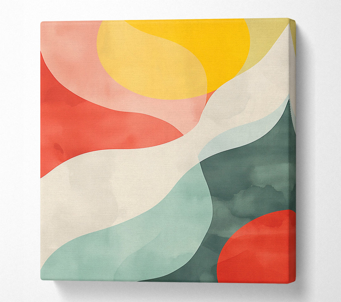  A Canvas Print of Red And Green Curves Canvas Art