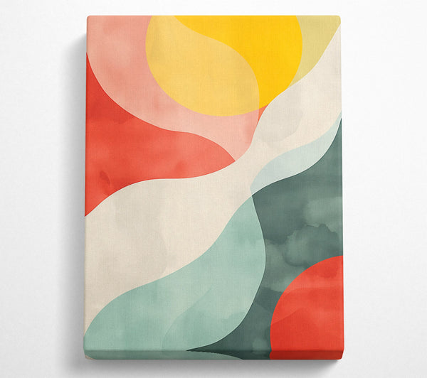  A Canvas Print of Red And Green Curves Canvas Art