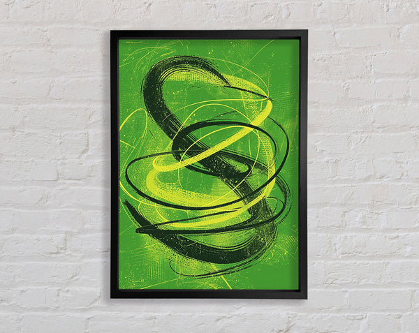 Green Spirals Framed Print