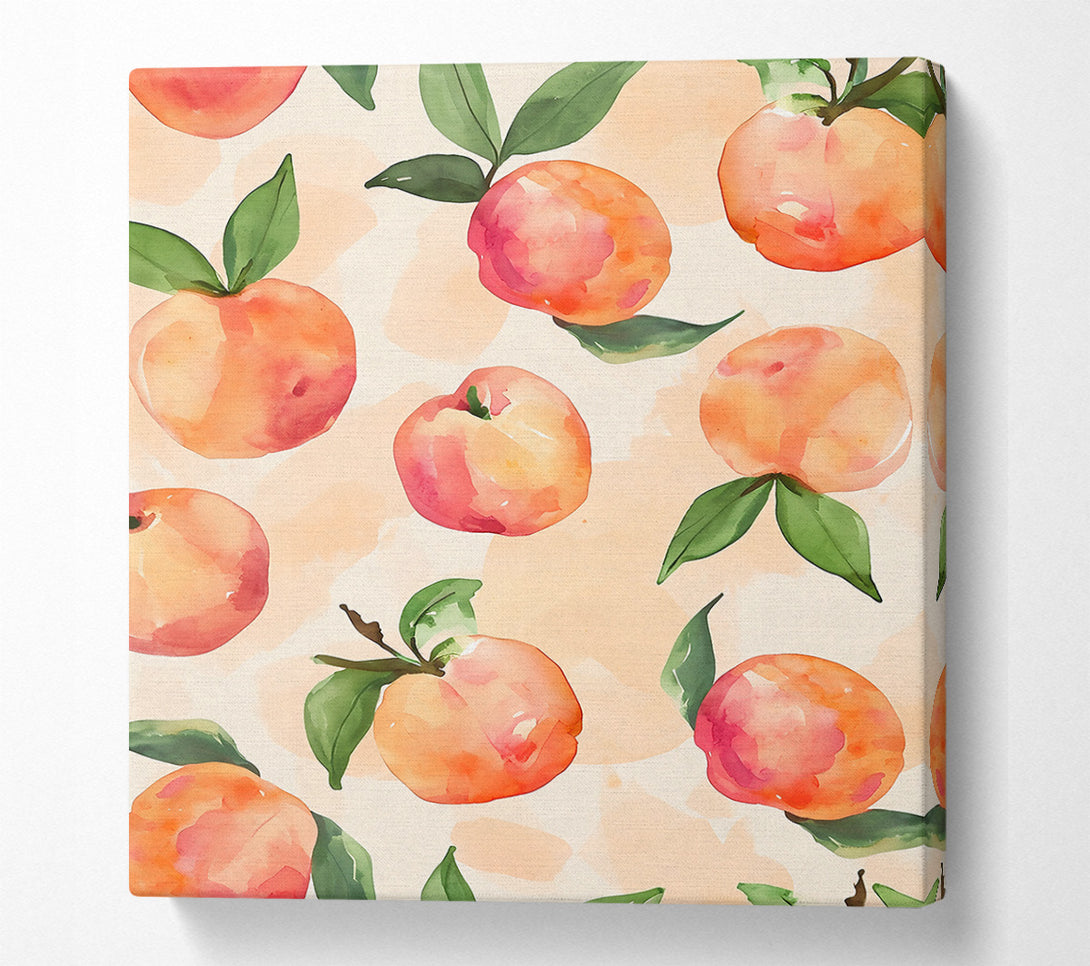  A Canvas Print of Peachy Watercolor Dreams Canvas Wall Art