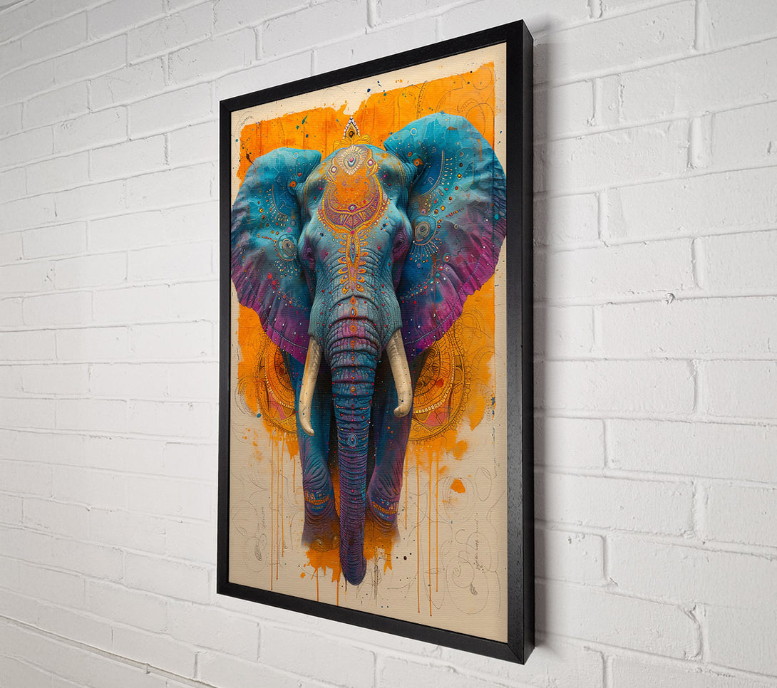  A Canvas Print of Golden Blue Elephant Dream Canvas Print
