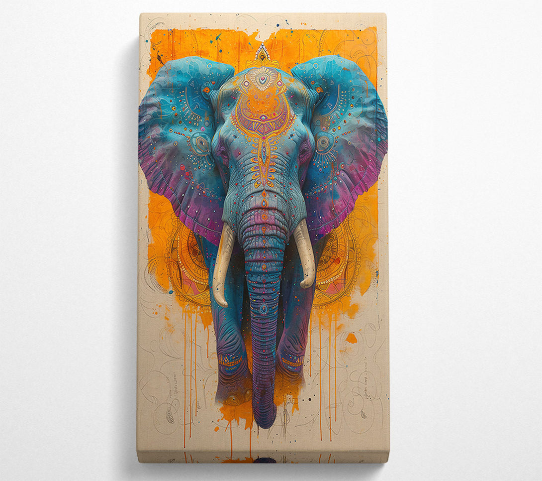  A Canvas Print of Golden Blue Elephant Dream Canvas Print