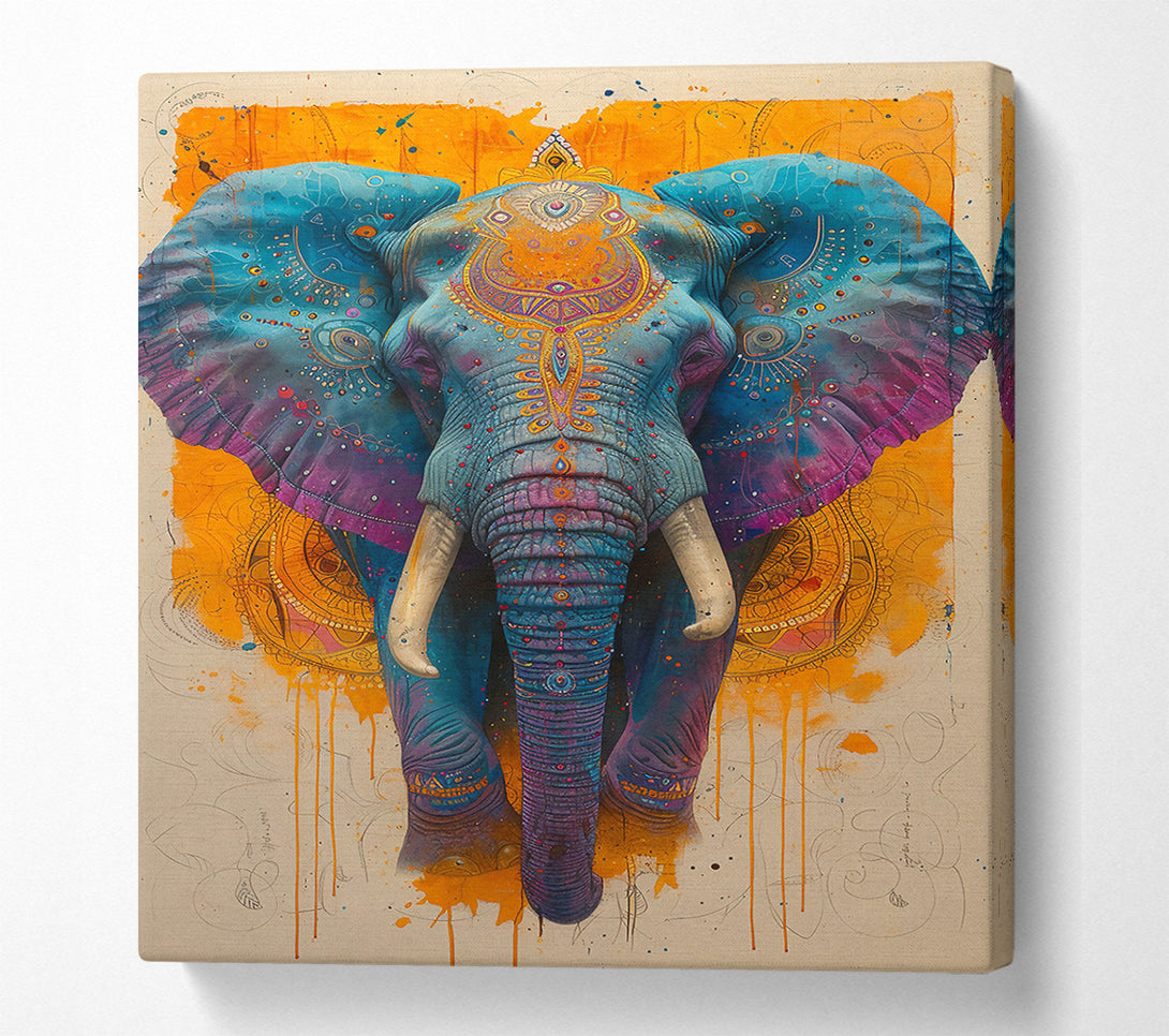  A Canvas Print of Golden Blue Elephant Dream Canvas Print