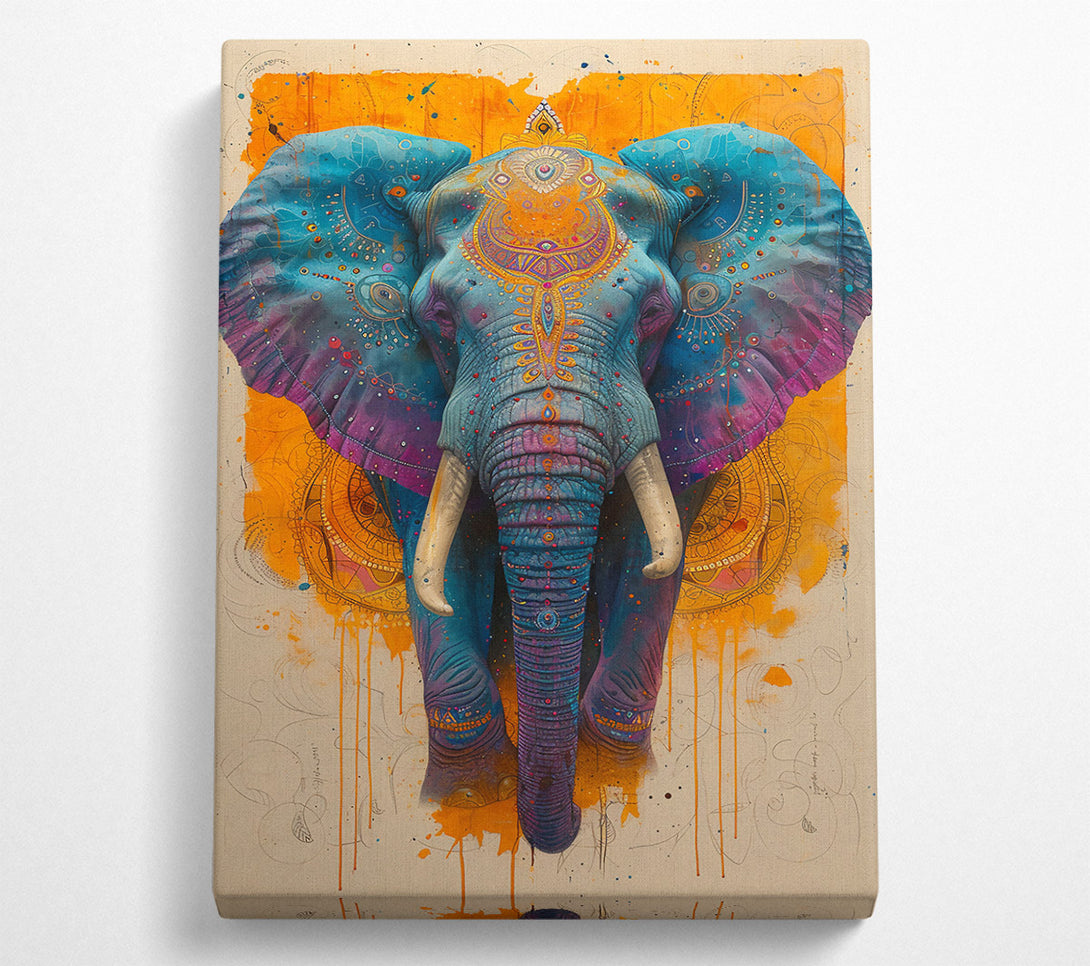  A Canvas Print of Golden Blue Elephant Dream Canvas Print