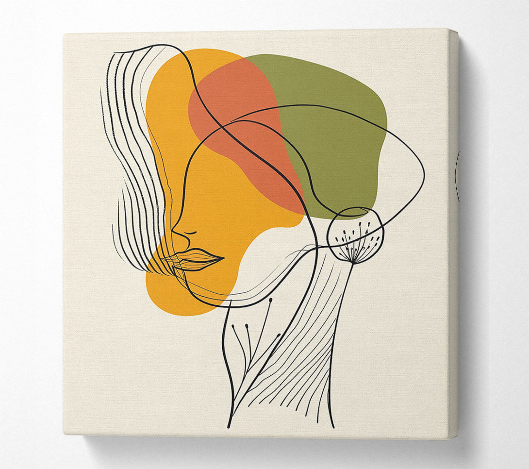  A Canvas Print of Golden Abstract Profile Canvas Wall Art