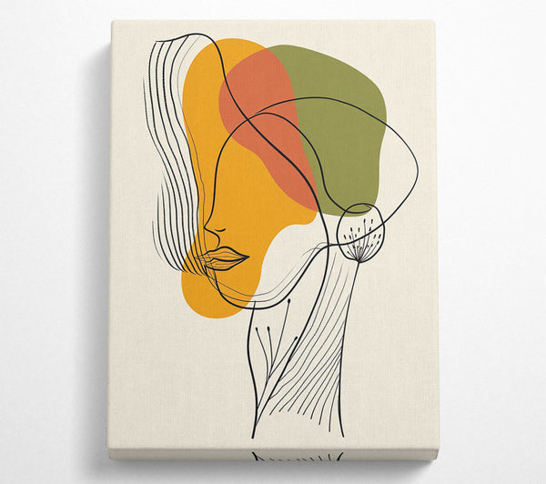  A Canvas Print of Golden Abstract Profile Canvas Wall Art