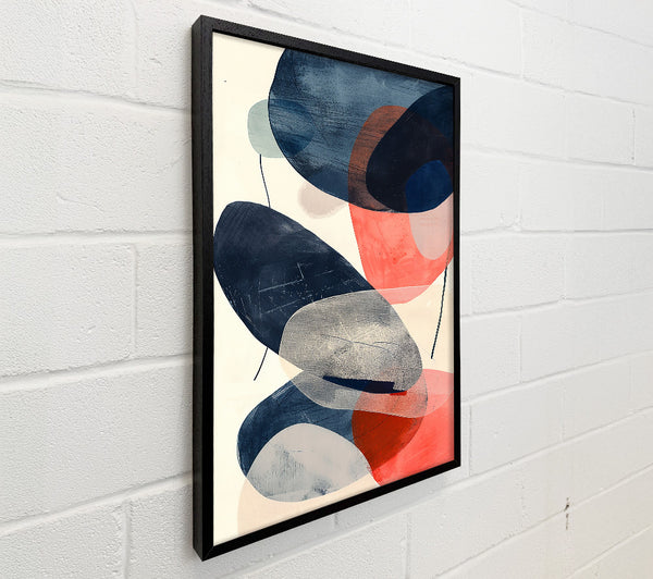 Coral And Charcoal Shapes
