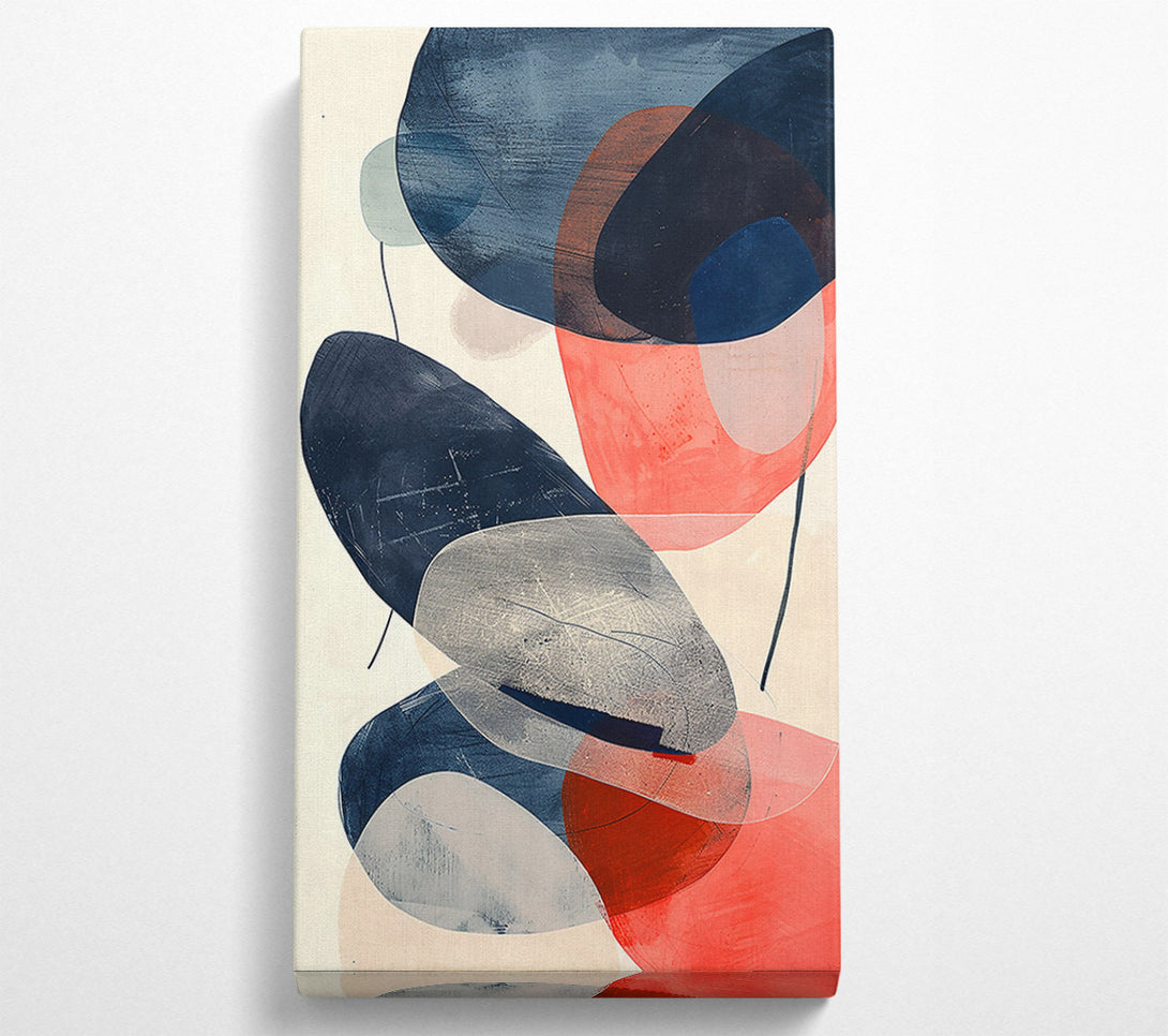  A Canvas Print of Coral And Charcoal Shapes Canvas Print