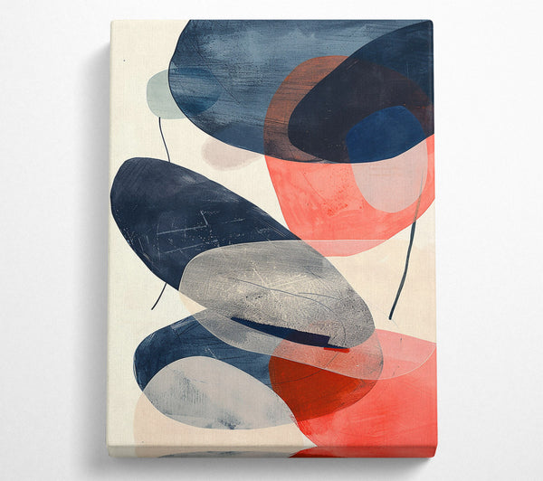  A Canvas Print of Coral And Charcoal Shapes Canvas Print