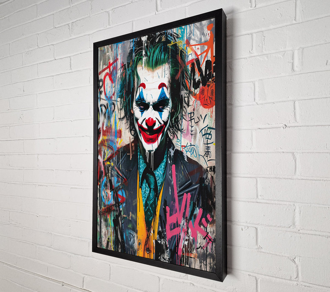  A Canvas Print of Pink Graffiti Joker Canvas Print