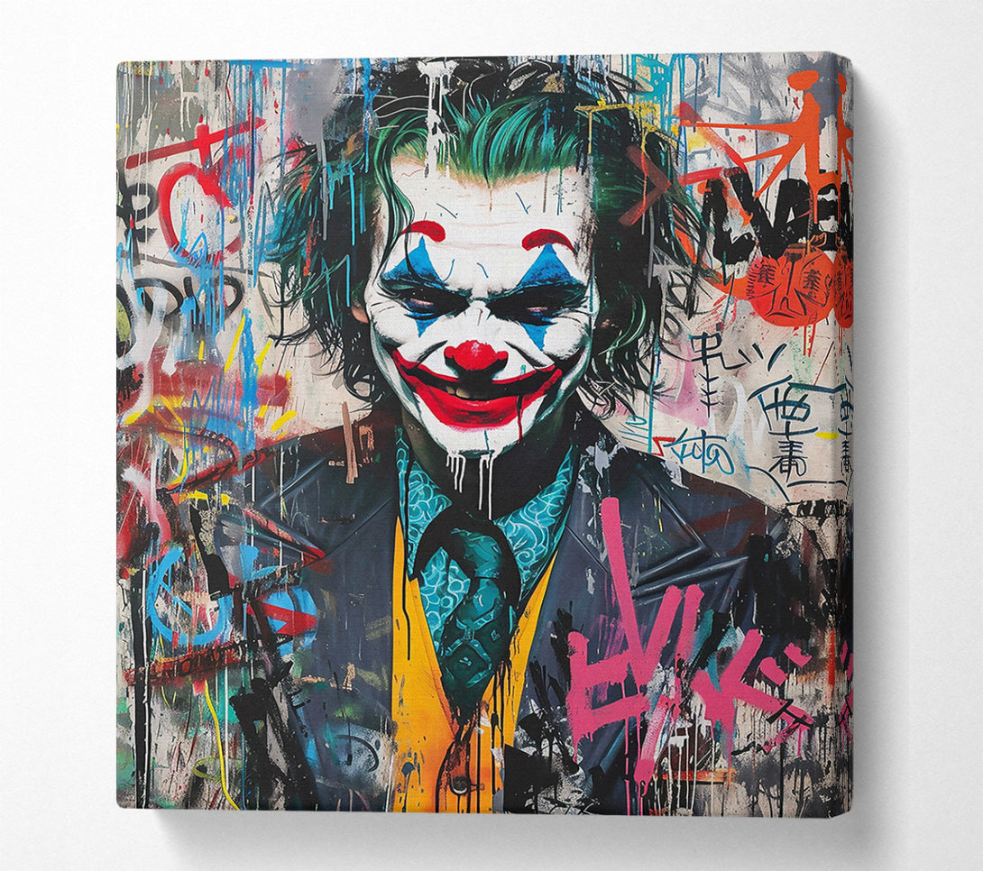  A Canvas Print of Pink Graffiti Joker Canvas Print