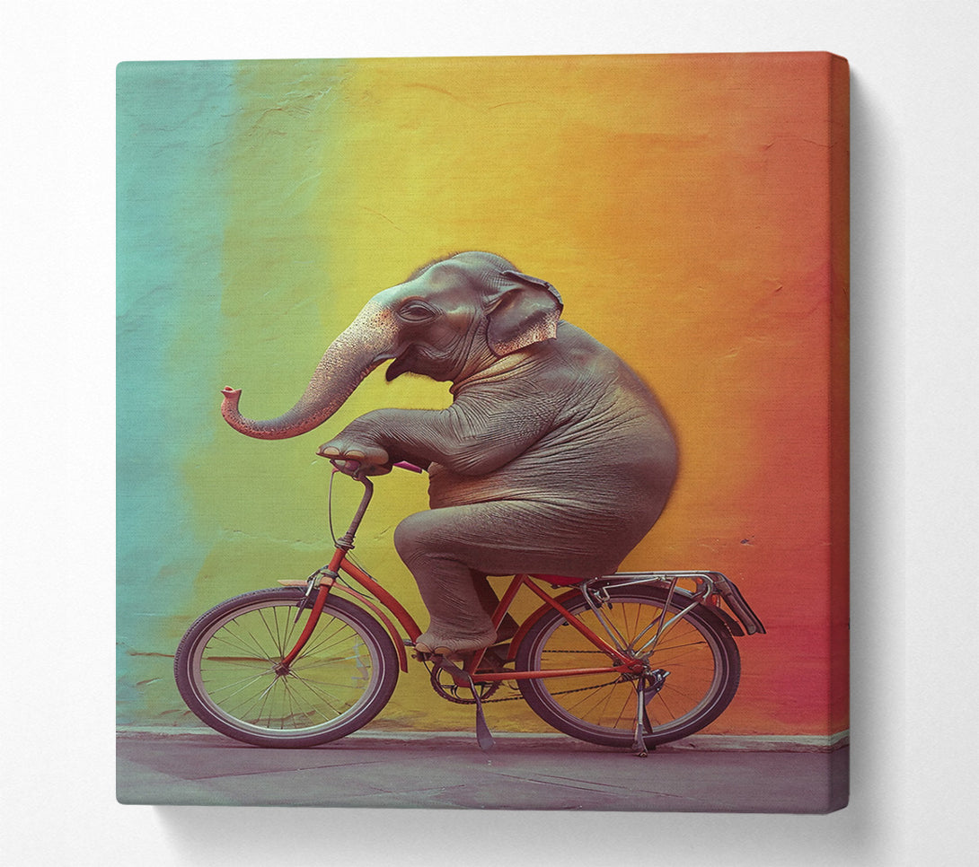  A Canvas Print of Orange Elephant Ride Canvas Art