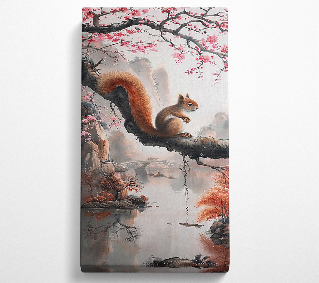  A Canvas Print of Pink Blossom Bridge Canvas Wall Art