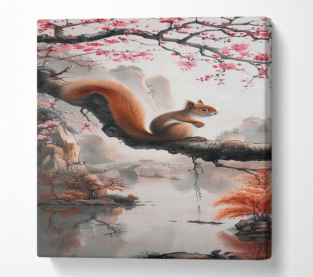  A Canvas Print of Pink Blossom Bridge Canvas Wall Art
