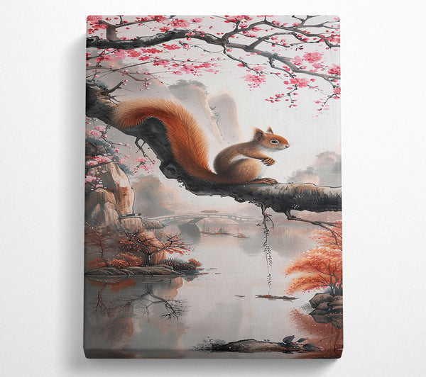  A Canvas Print of Pink Blossom Bridge Canvas Wall Art
