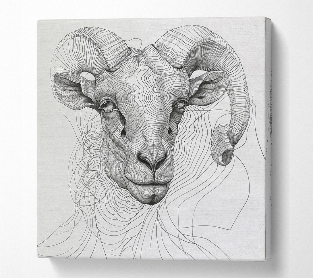  A Canvas Print of White Ram'S Gaze Canvas Art