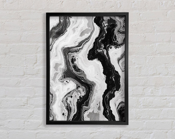 Grey Marble Flow Framed Print
