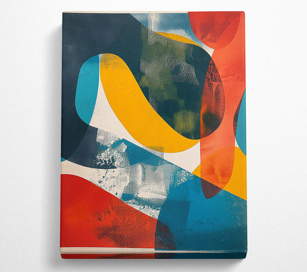  A Canvas Print of Teal Abstract Forms Canvas Art