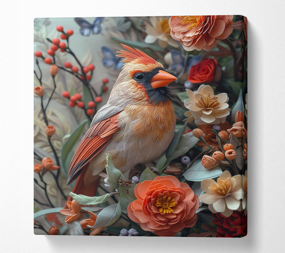  A Canvas Print of Coral Cardinal Bloom Canvas Art