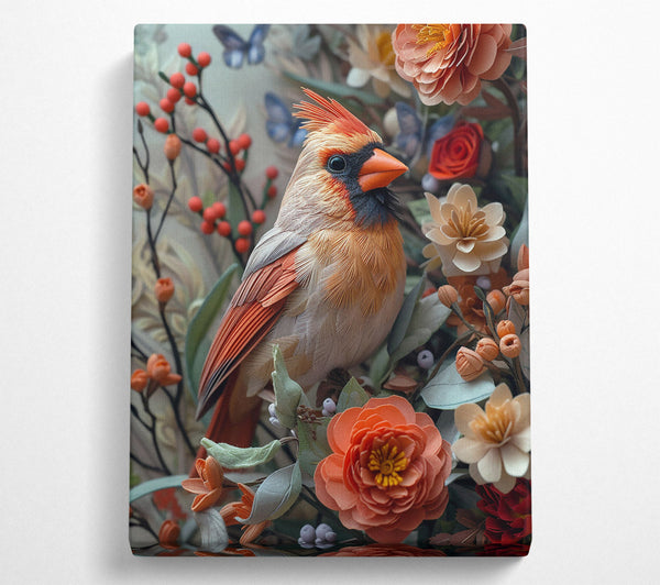  A Canvas Print of Coral Cardinal Bloom Canvas Art