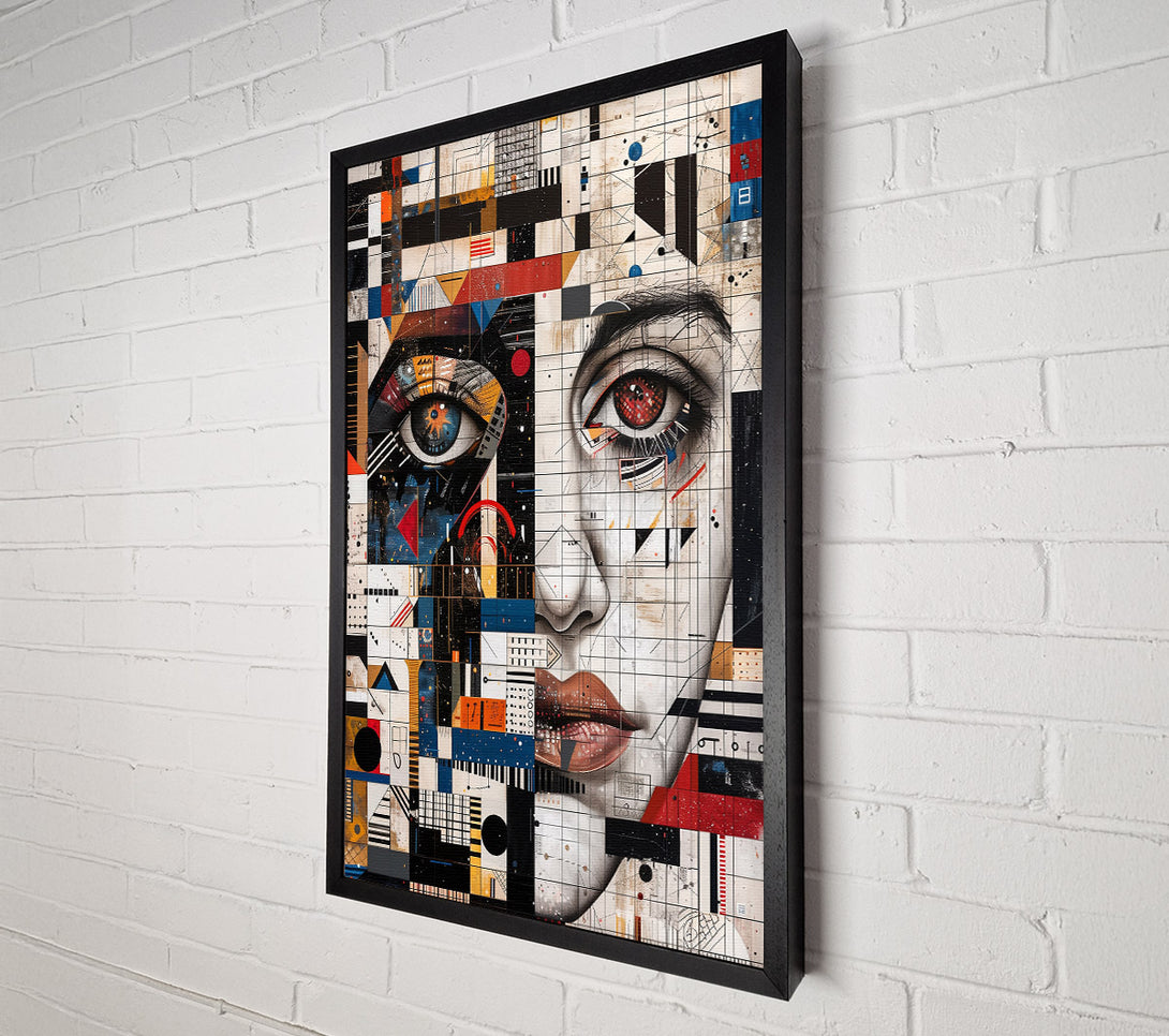  A Canvas Print of Red Gridded Gaze Canvas Print