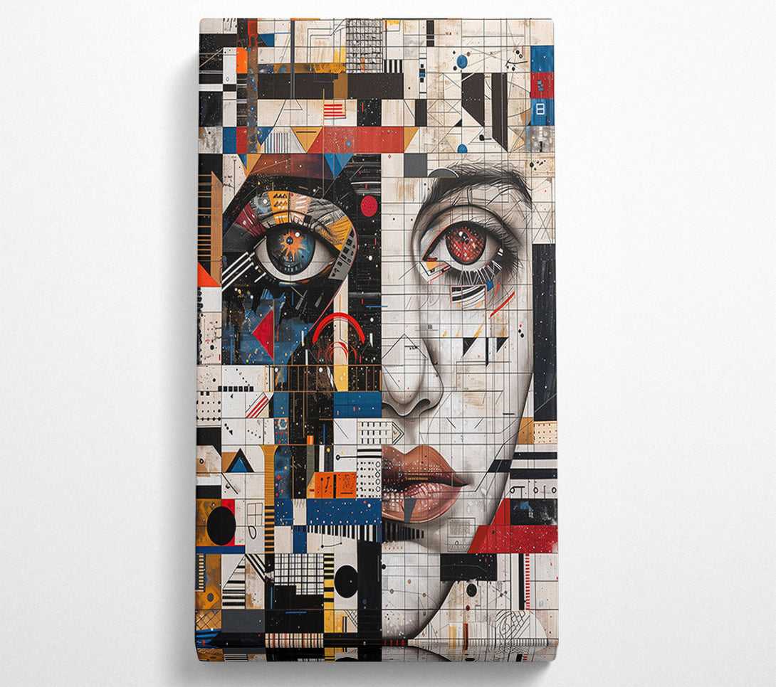  A Canvas Print of Red Gridded Gaze Canvas Print
