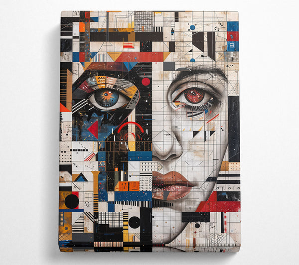  A Canvas Print of Red Gridded Gaze Canvas Print