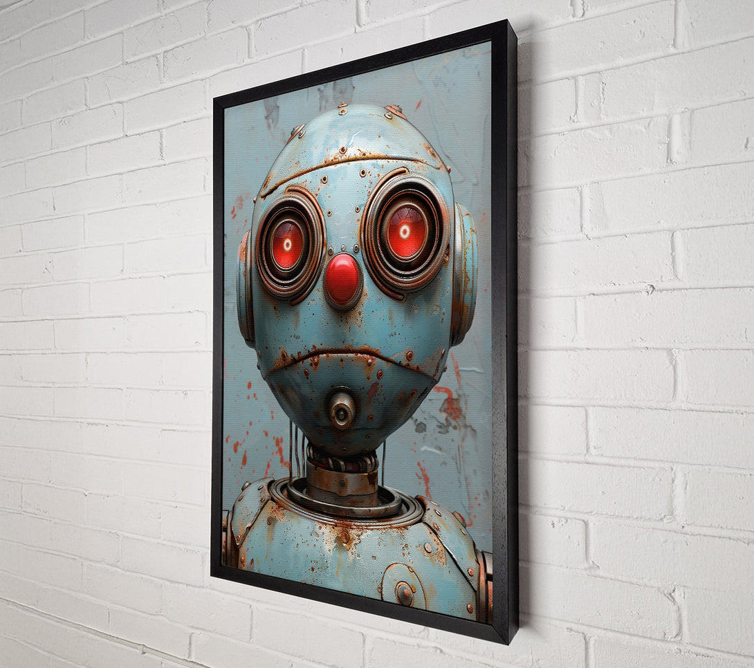  A Canvas Print of The Rusty Blue Robot Canvas Art
