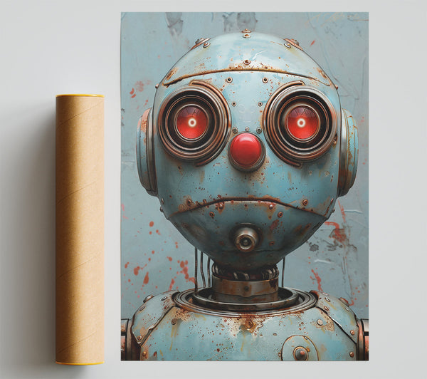 The Rusty Blue Robot Print