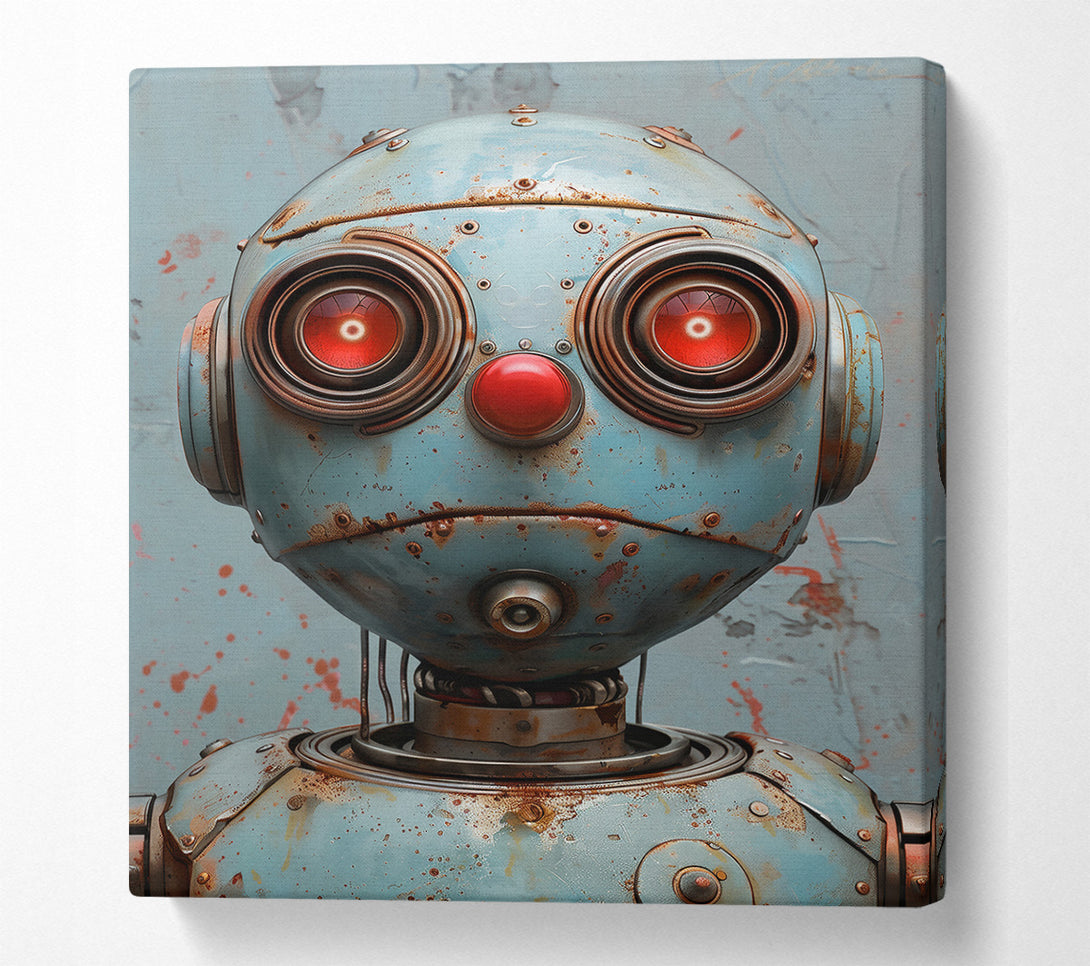  A Canvas Print of The Rusty Blue Robot Canvas Art