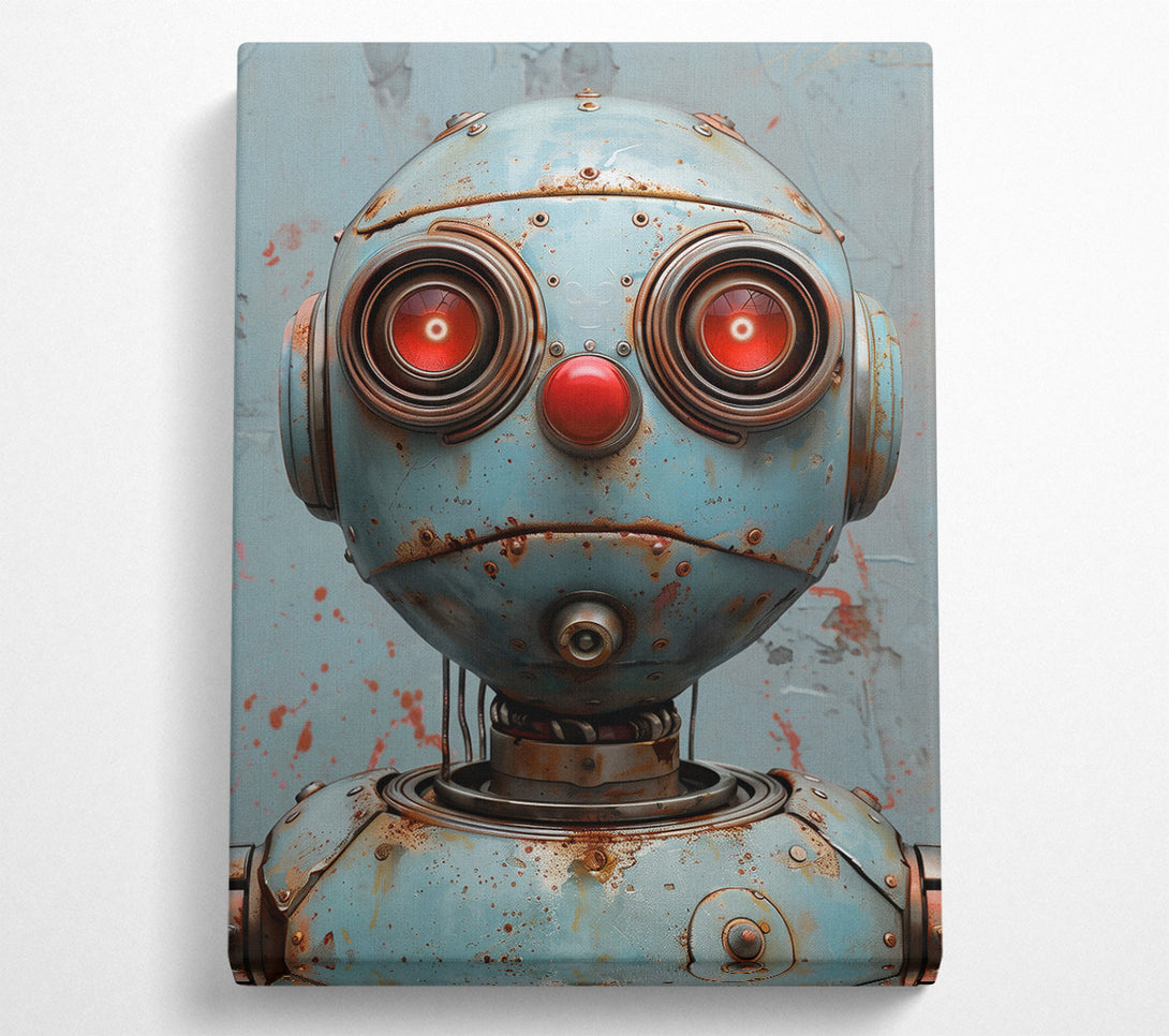  A Canvas Print of The Rusty Blue Robot Canvas Art