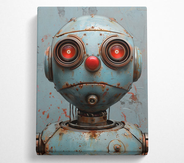  A Canvas Print of The Rusty Blue Robot Canvas Art