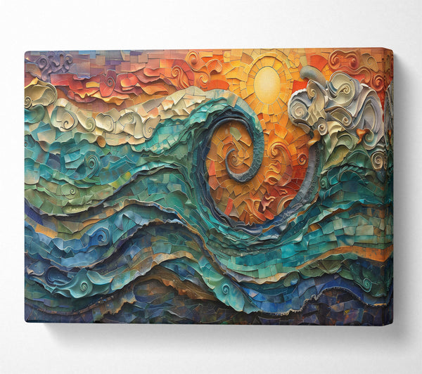  A Canvas Print of Azure Ocean'S Embrace Canvas Wall Art