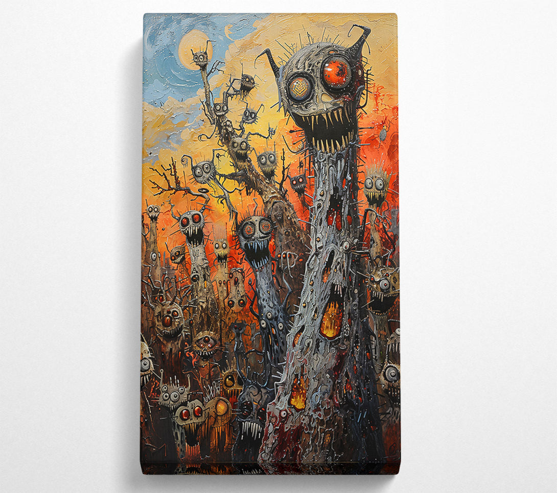  A Canvas Print of Orange Nightmare Forest Canvas Art