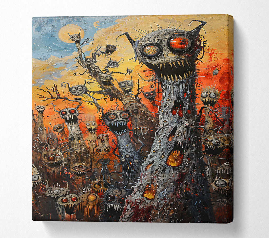  A Canvas Print of Orange Nightmare Forest Canvas Art