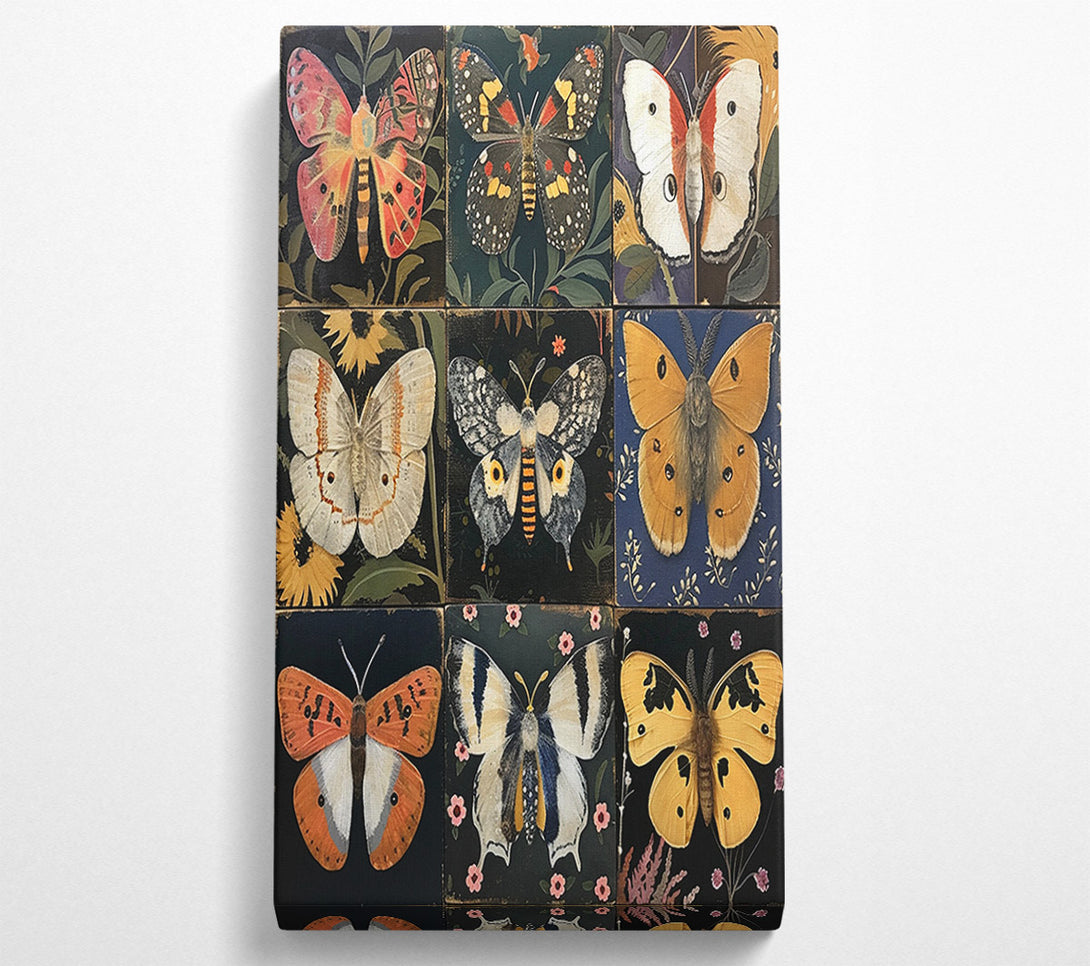  A Canvas Print of Grid Of Butterflies Canvas Wall Art