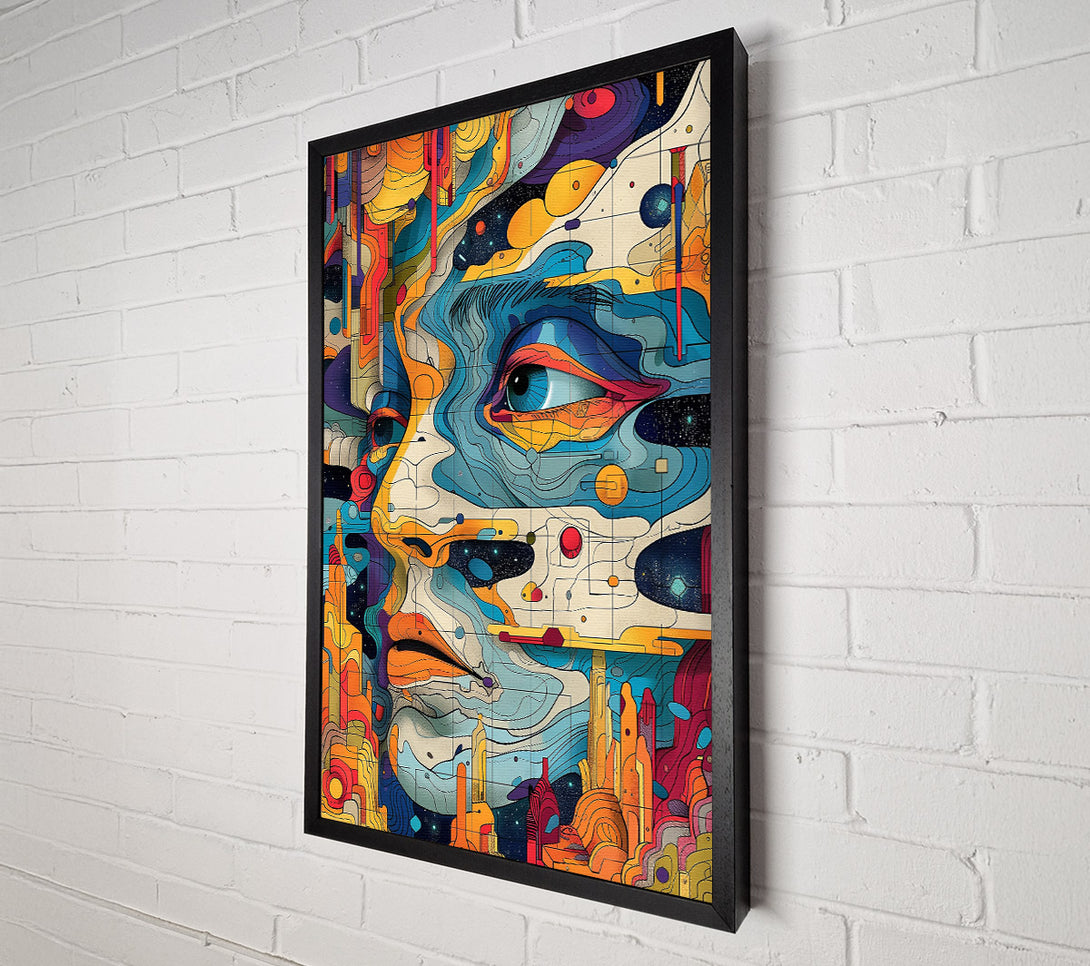  A Canvas Print of Orange Cosmic Face Canvas Wall Art