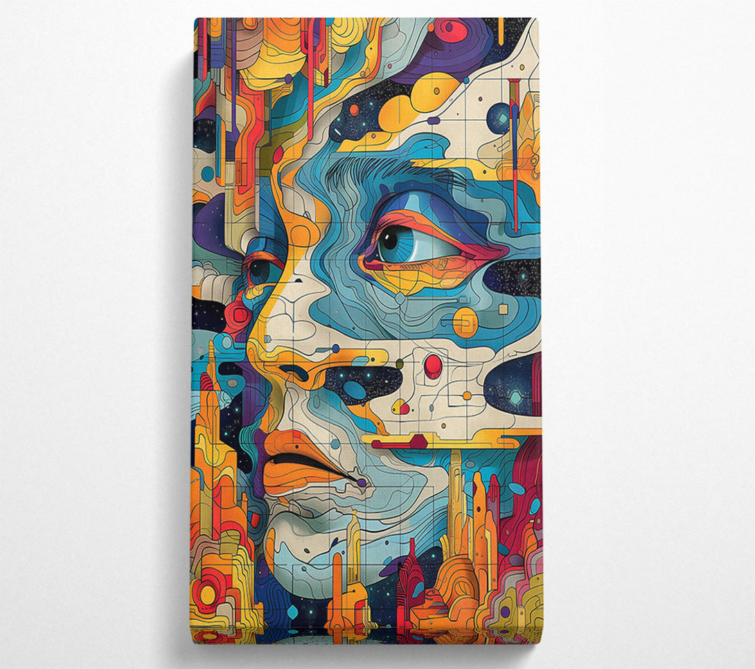  A Canvas Print of Orange Cosmic Face Canvas Wall Art