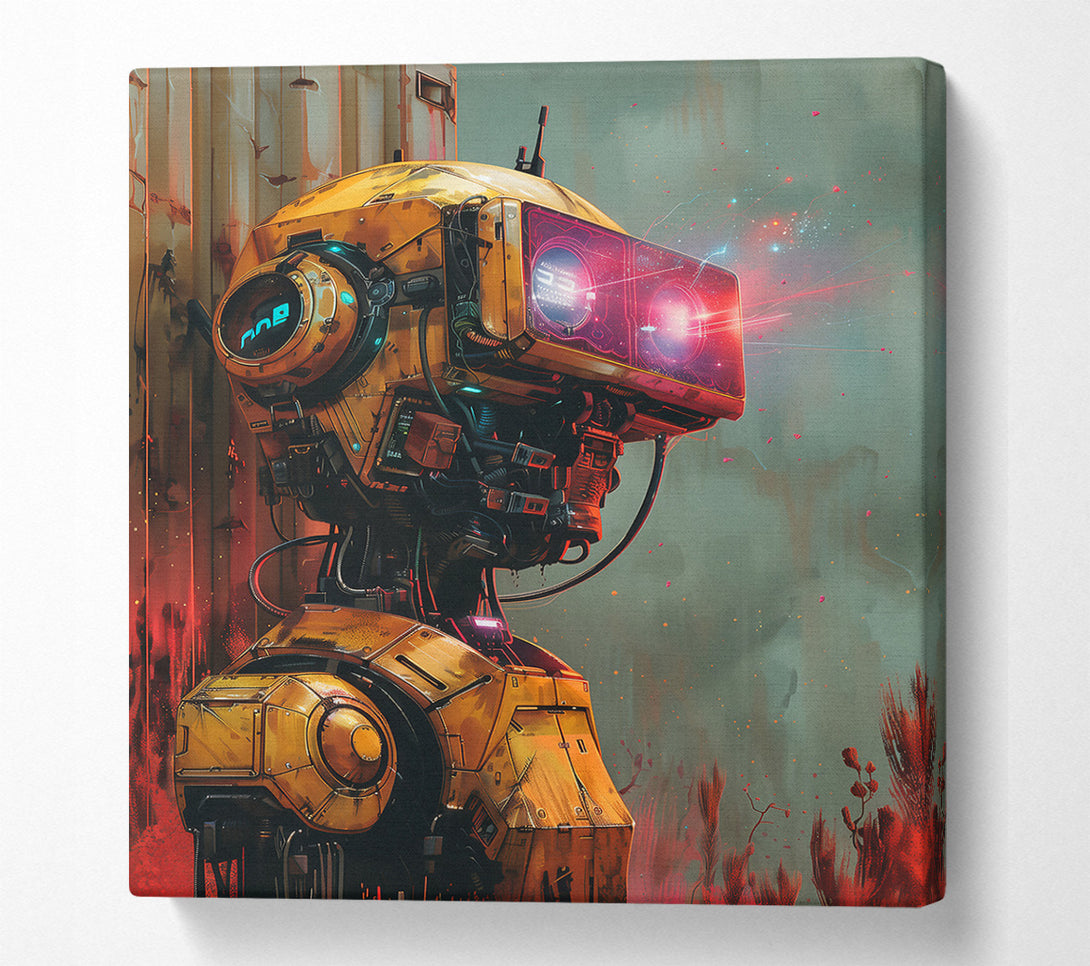  A Canvas Print of Golden Glitch Vision Canvas Wall Art