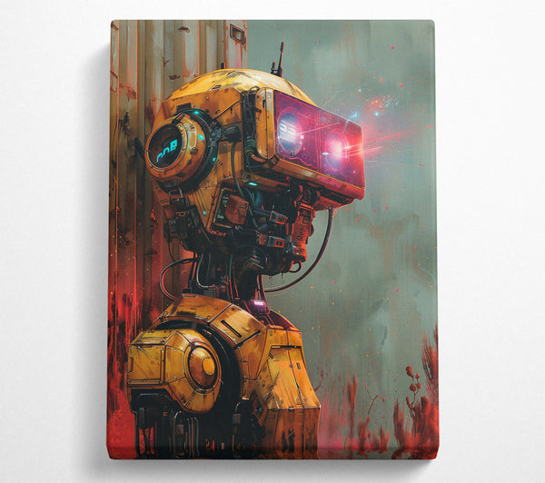  A Canvas Print of Golden Glitch Vision Canvas Wall Art