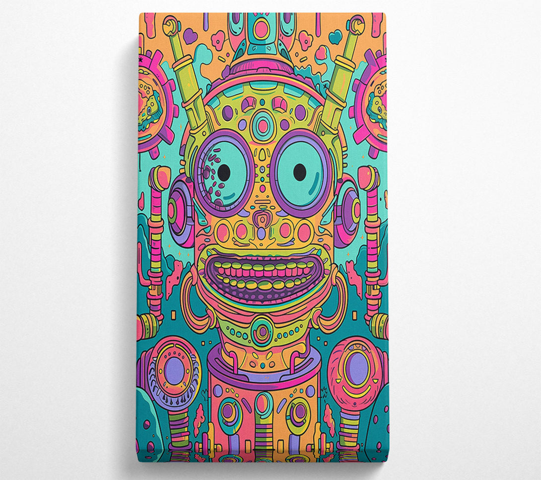  A Canvas Print of Orange Smiling Machine Canvas Print