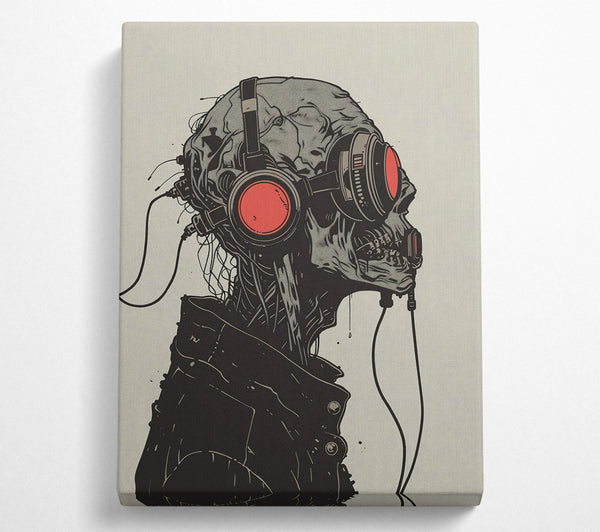  A Canvas Print of Red Wired Skull Canvas Wall Art
