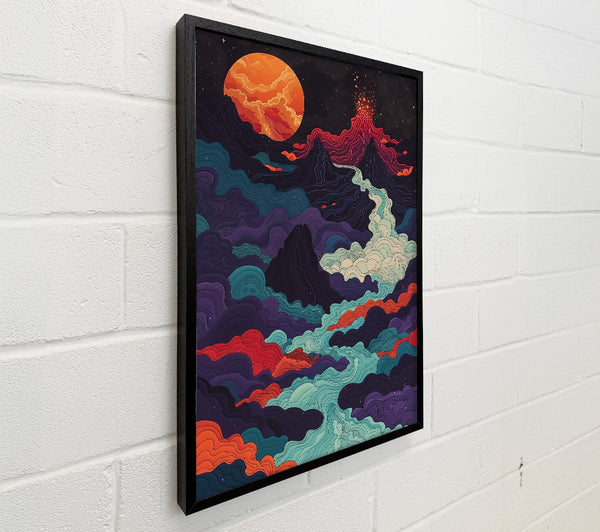 Teal Erupting Landscape